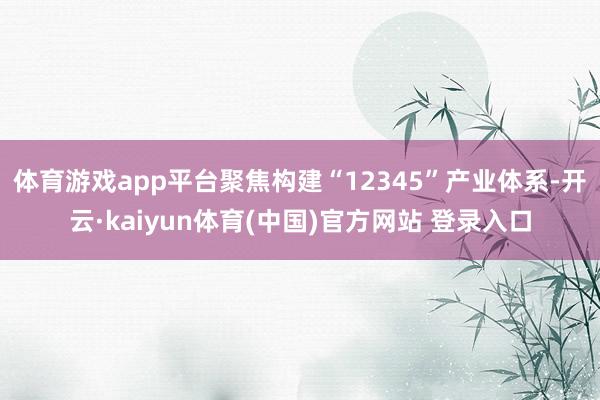 体育游戏app平台聚焦构建“12345”产业体系-开云·kaiyun体育(中国)官方网站 登录入口
