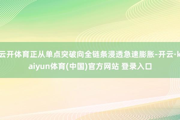 云开体育正从单点突破向全链条浸透急速膨胀-开云·kaiyun体育(中国)官方网站 登录入口