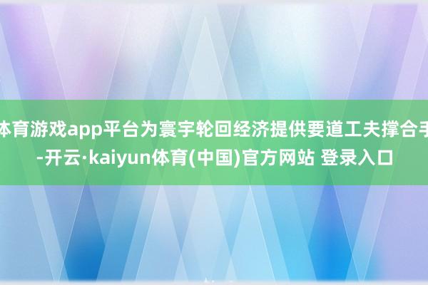 体育游戏app平台为寰宇轮回经济提供要道工夫撑合手-开云·kaiyun体育(中国)官方网站 登录入口