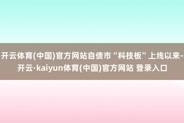 开云体育(中国)官方网站自债市“科技板”上线以来-开云·kaiyun体育(中国)官方网站 登录入口