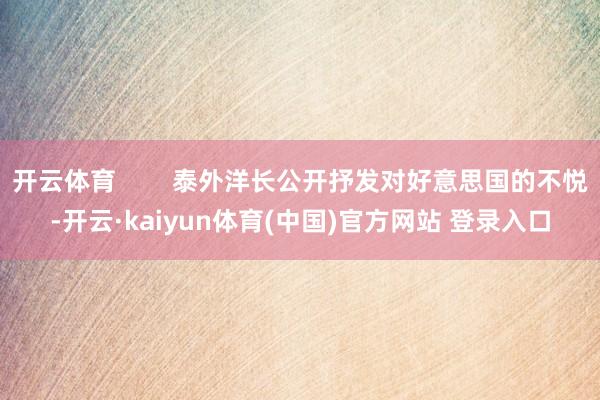 开云体育        泰外洋长公开抒发对好意思国的不悦-开云·kaiyun体育(中国)官方网站 登录入口